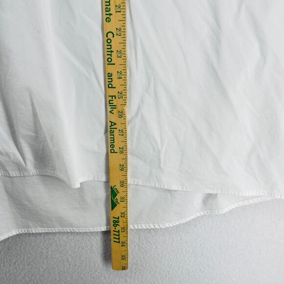 JESSICA LONDON Top 32 3X Plus Popover Tunic Poplin Relaxed Stretch Cotton White - Picture 13 of 14